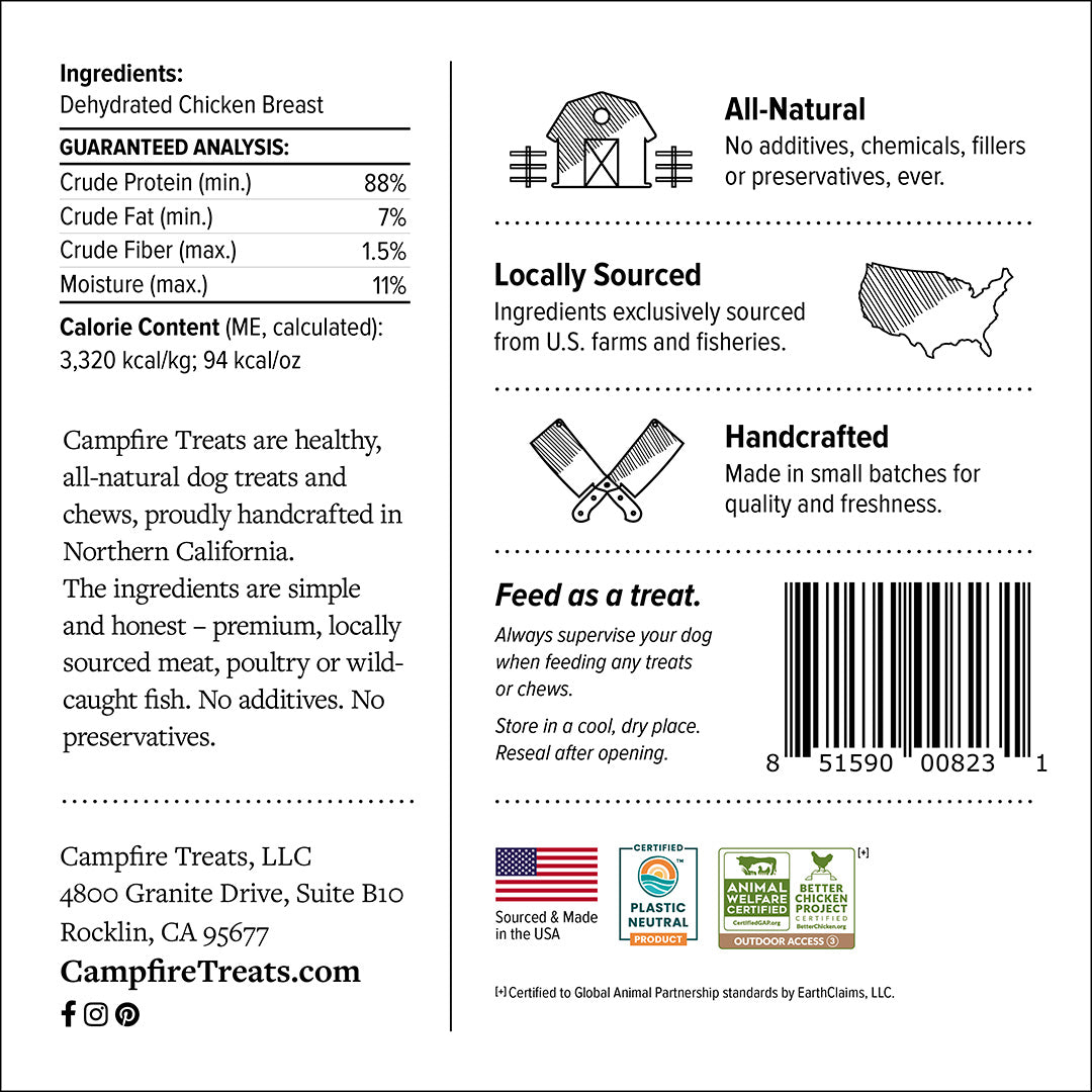 Chicken Jerky for Dogs Made in America | Animal Welfare Certified by G.A.P. | Plastic Neutral Certified