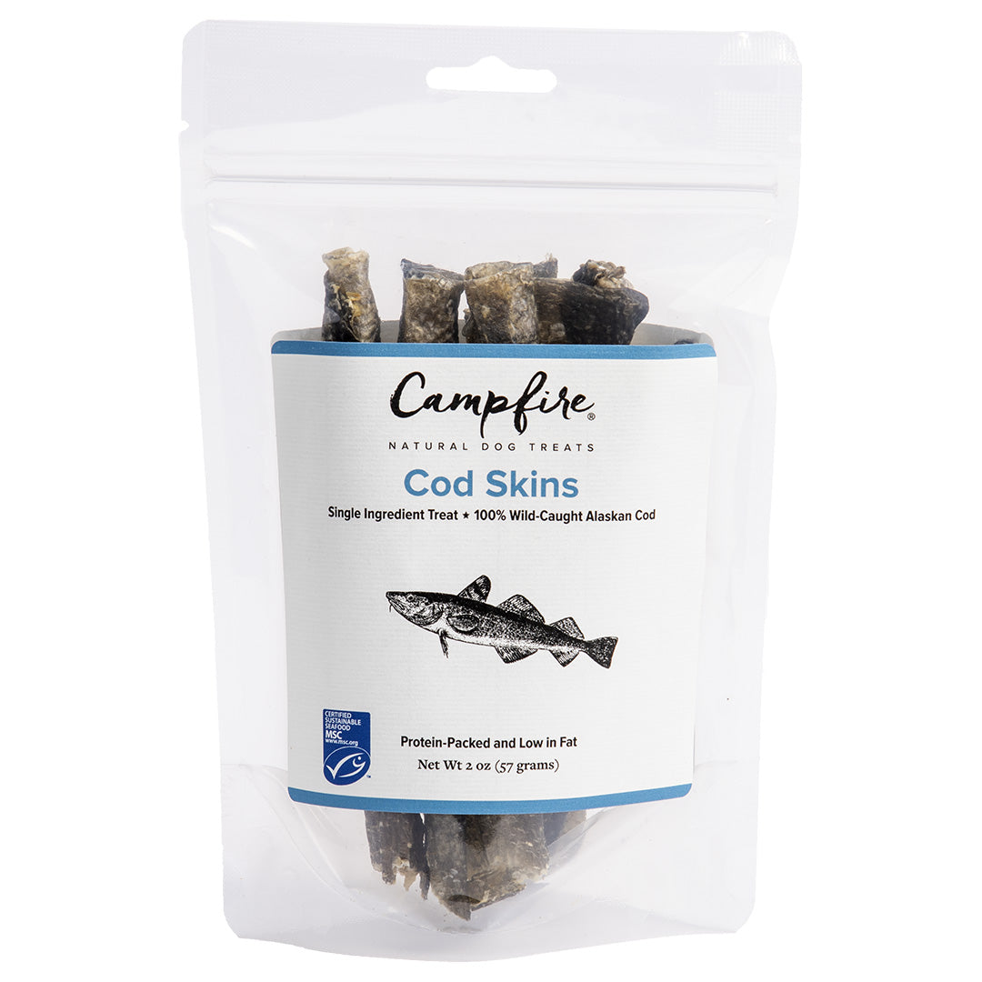 Cod Skin Treats for Dogs Made in USA | Certified Sustainable Seafood by MSC