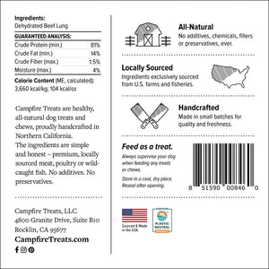 Beef Lung for Dogs Made in America | Plastic Neutral Certified by rePurpose Global