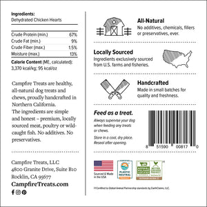 Chicken Hearts for Dogs Made in America | Animal Welfare Certified by G.A.P. | Plastic Neutral Certified