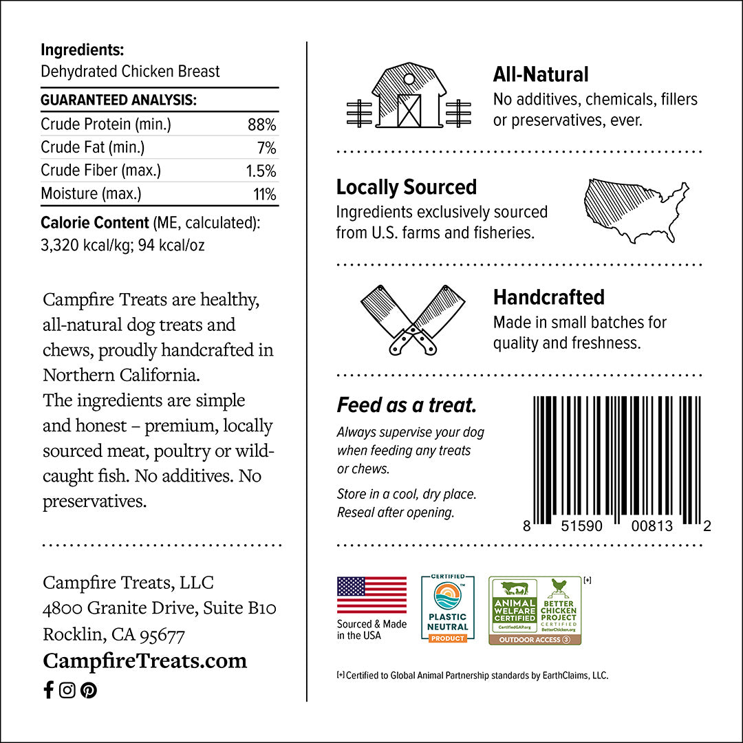Chicken Jerky Dog Treats Made in America | Animal Welfare Certified by G.A.P. | Plastic Neutral Certified