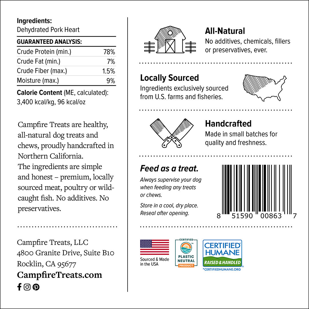 Pork Heart for Dogs Made in America | Certified Humane | Plastic Neutral Certified