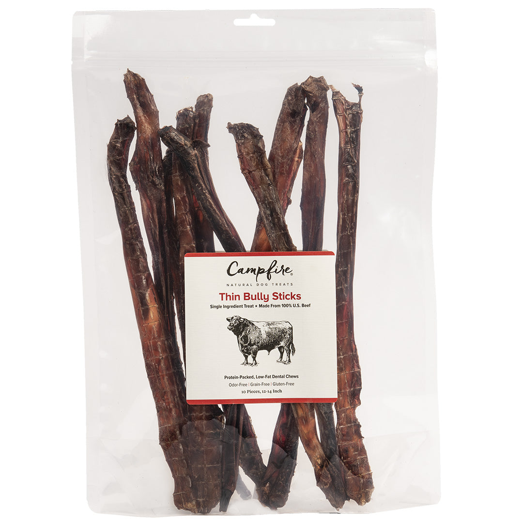 Thin Odor-Free Bully Sticks | 12-14 Inch | Sourced & Made in the USA