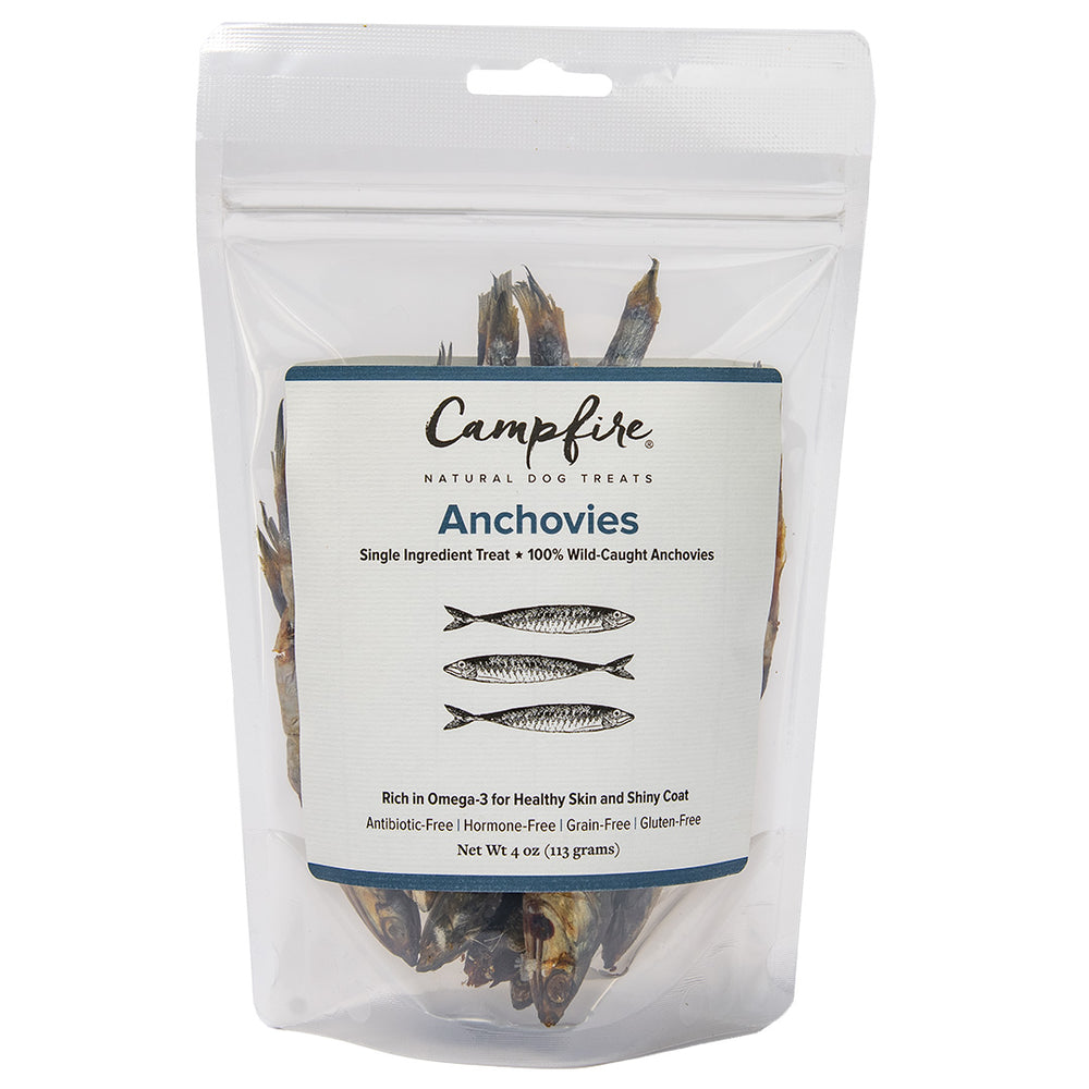 Anchovies for Dogs & Cats Rich in Omega3 Made in USA Campfire Treats