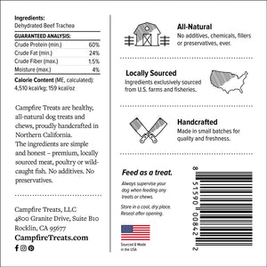 Beef Trachea for Dogs, 4-6 Inch, Product Label