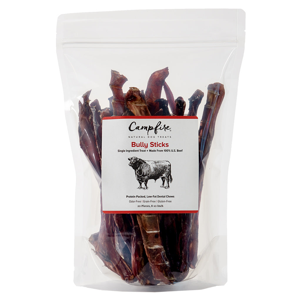 Odor-Free Bully Sticks | 8 to 10 Inch | Pack of 20