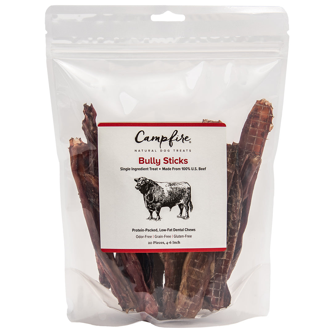 Odor-Free Bully Sticks for Dogs | 4-6 Inch | Pack of 20
